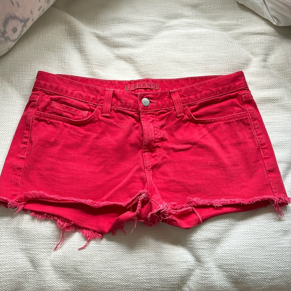J. Brand Red Cut Off Denim Shorts